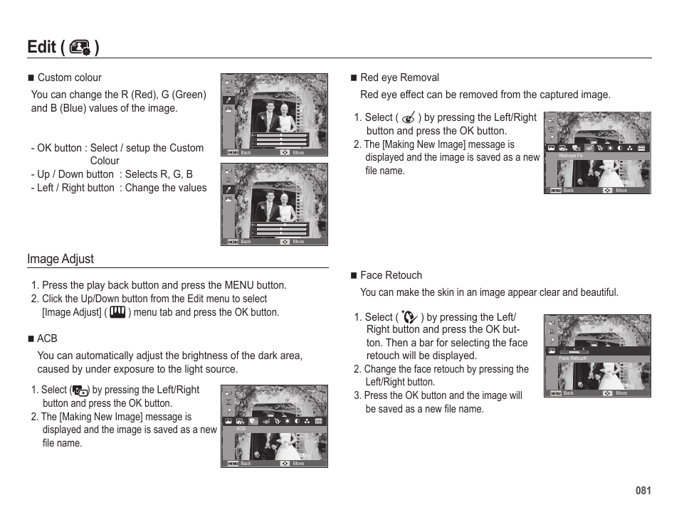 Edit ( ), Image adjust | Samsung EC-HZ25WZBPBUS User Manual | Page 82 / 122