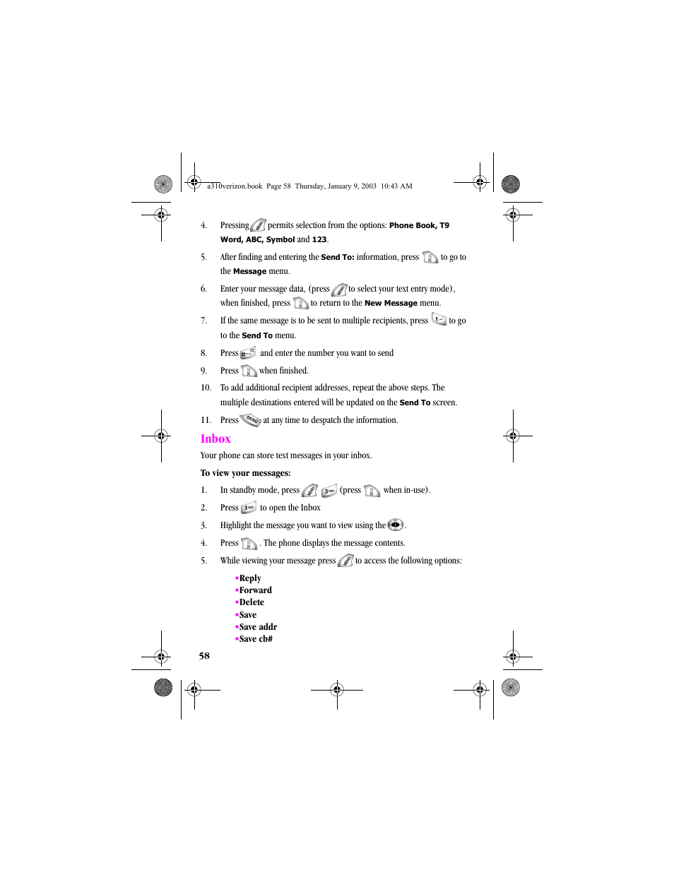 Inbox | Samsung SCH-A310SV-XAR User Manual | Page 58 / 146