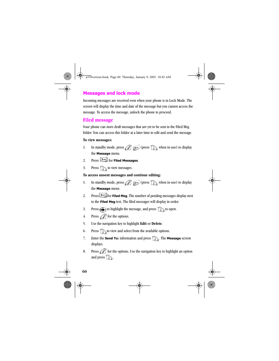 Filed message | Samsung SCH-A310SV-XAR User Manual | Page 60 / 146