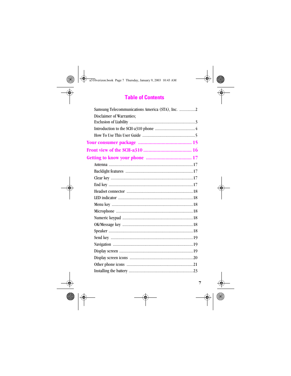 Samsung SCH-A310SV-XAR User Manual | Page 7 / 146