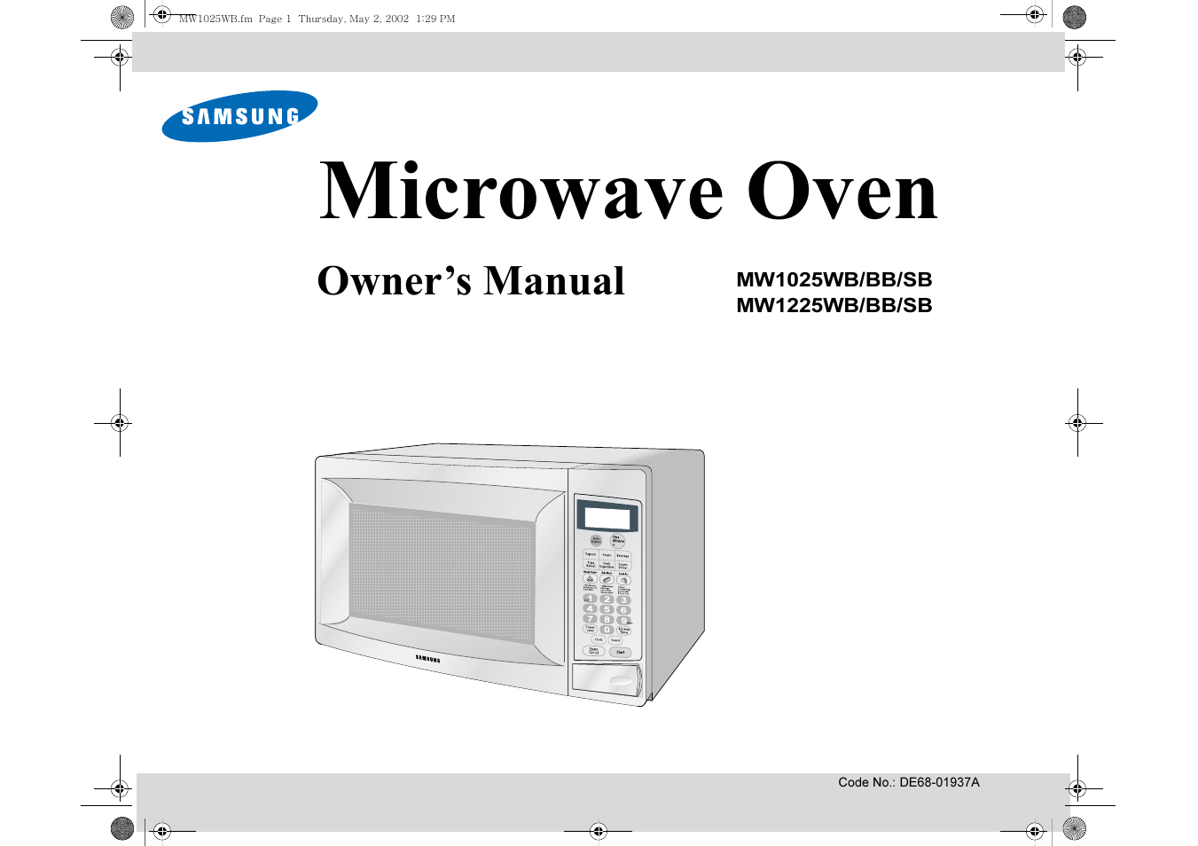 Samsung MW1025WB-XAC User Manual | 28 pages