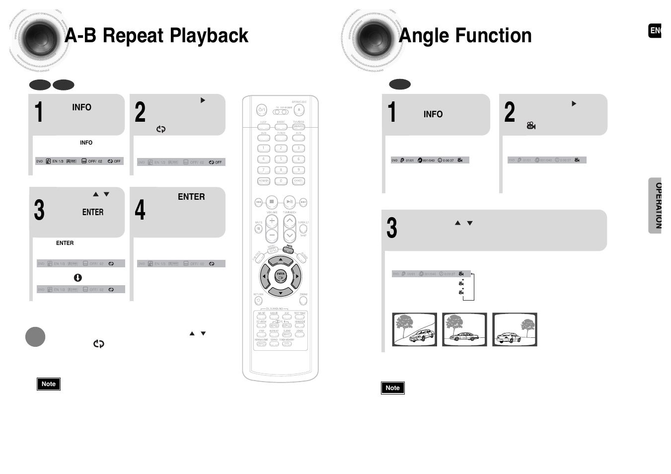 A- b repeat playback, Angle function, A-b repeat playback 44 | Samsung HT-P1200T-XAC User Manual | Page 23 / 45