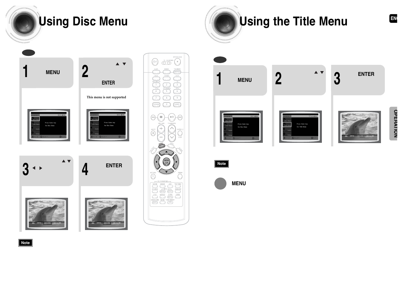 Using disc menu, Using the title menu | Samsung HT-P1200T-XAC User Manual | Page 26 / 45