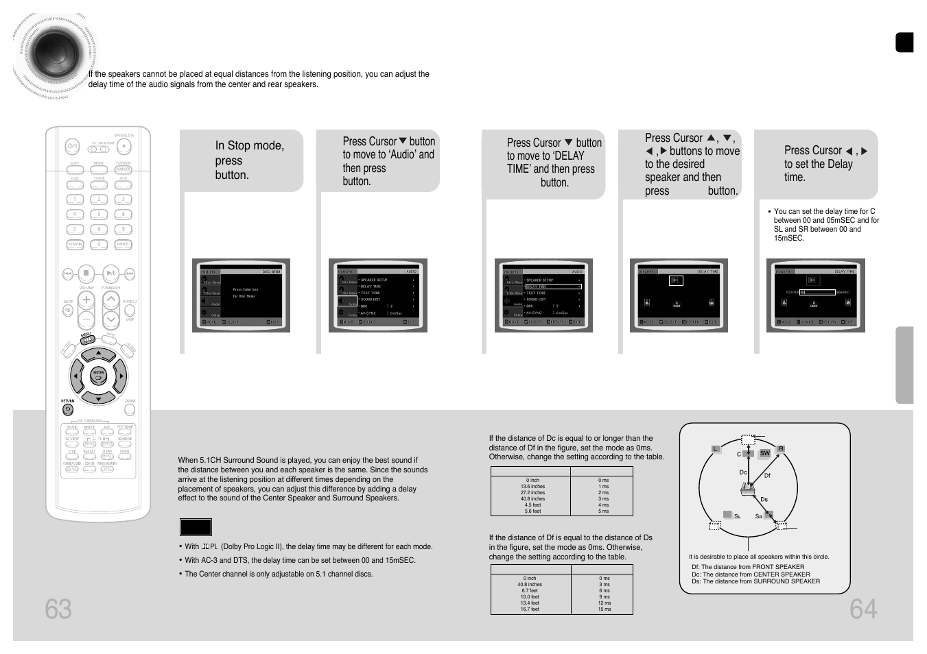 Setting the delay time | Samsung HT-P1200T-XAC User Manual | Page 33 / 45