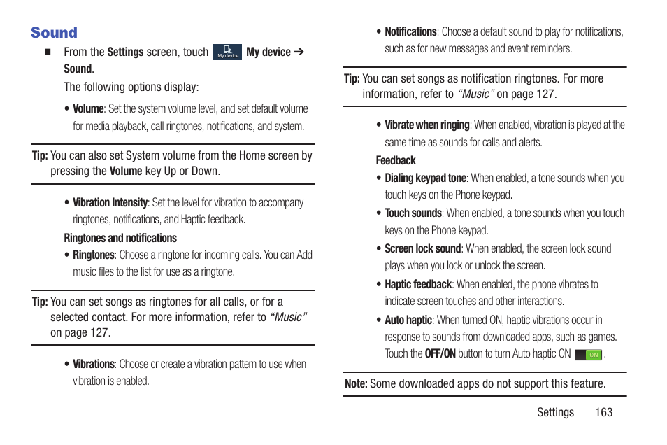 Sound | Samsung SCH-R530MBBUSC User Manual | Page 169 / 201