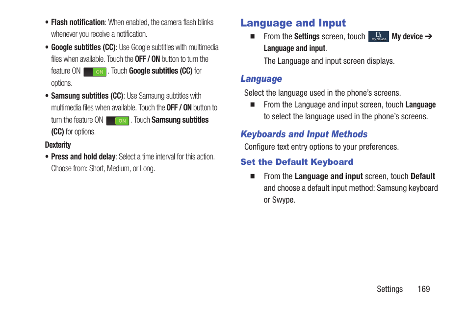 Language and input | Samsung SCH-R530MBBUSC User Manual | Page 175 / 201