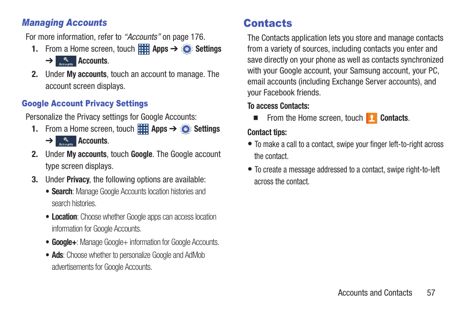 Contacts | Samsung SCH-R530MBBUSC User Manual | Page 63 / 201