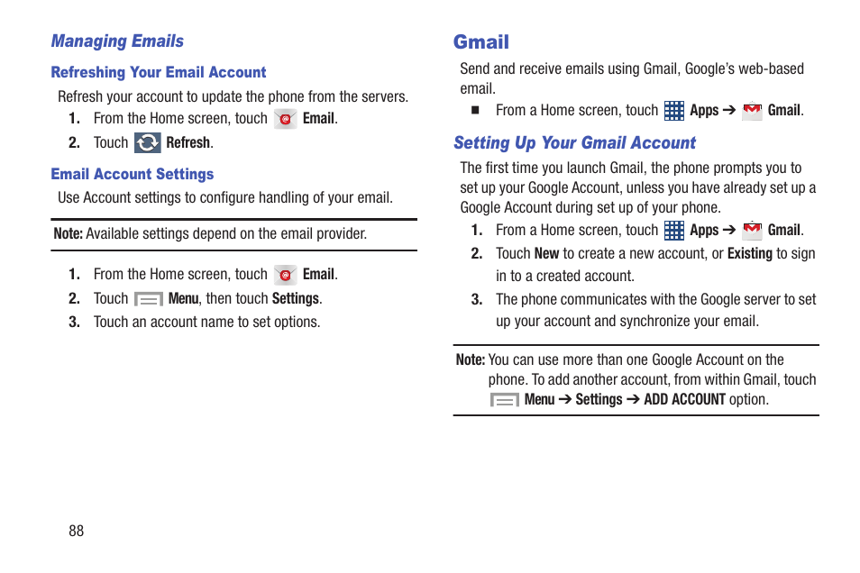 Gmail | Samsung SCH-R530MBBUSC User Manual | Page 94 / 201