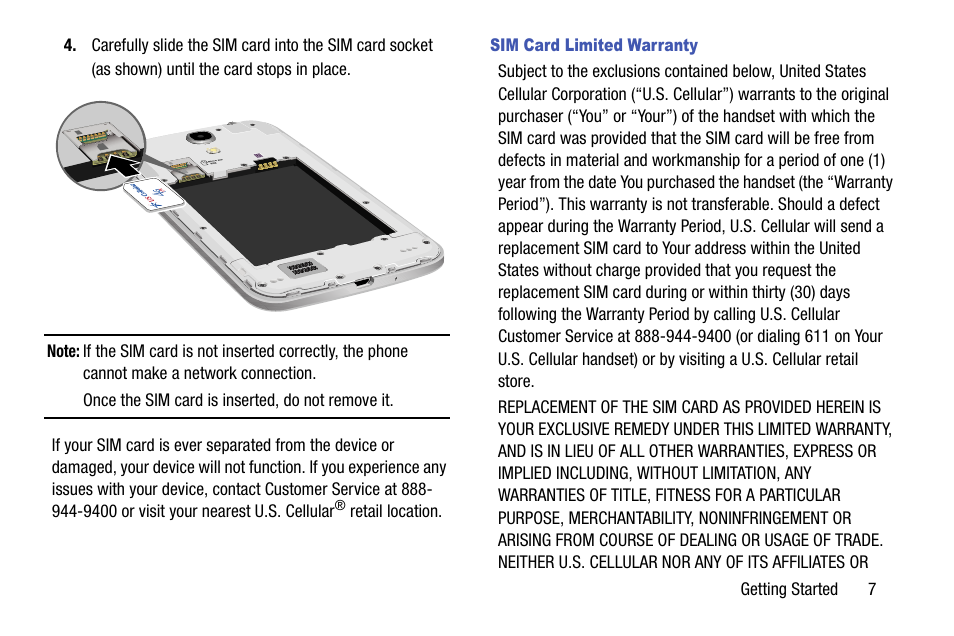 Sim card limited warranty | Samsung SCH-R960ZKAUSC User Manual | Page 15 / 199