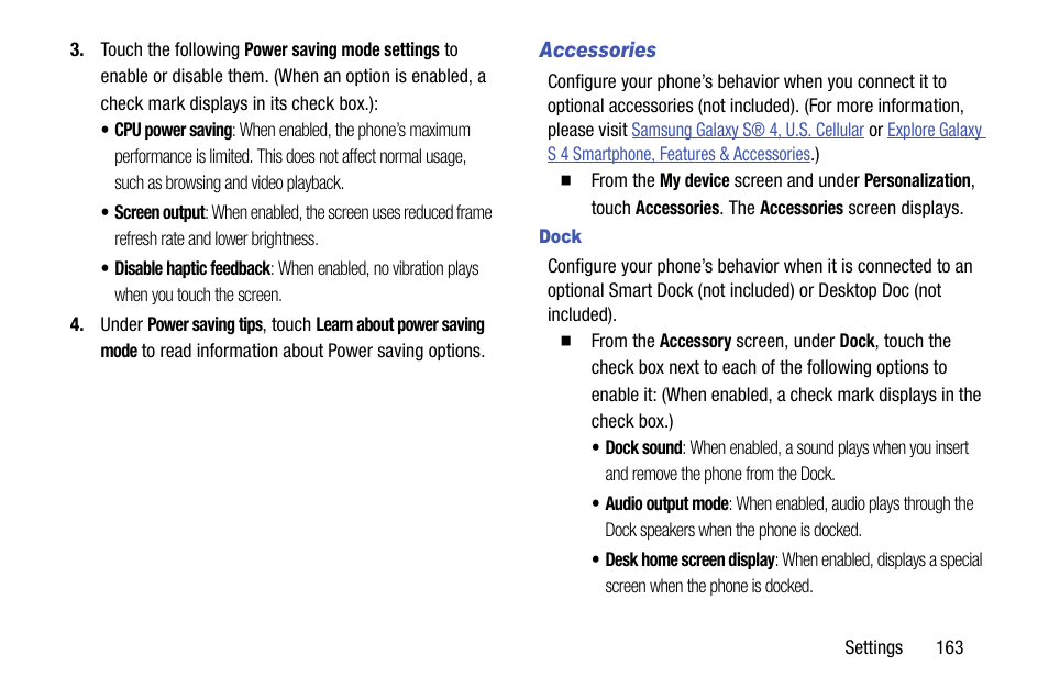 Accessories, Dock | Samsung SCH-R960ZKAUSC User Manual | Page 171 / 199