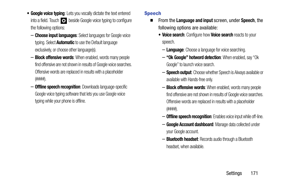 Speech | Samsung SCH-R960ZKAUSC User Manual | Page 179 / 199