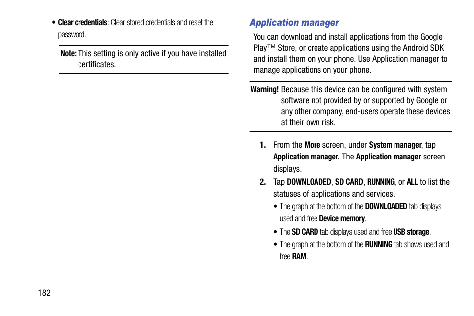 Application manager | Samsung SCH-R960ZKAUSC User Manual | Page 190 / 199