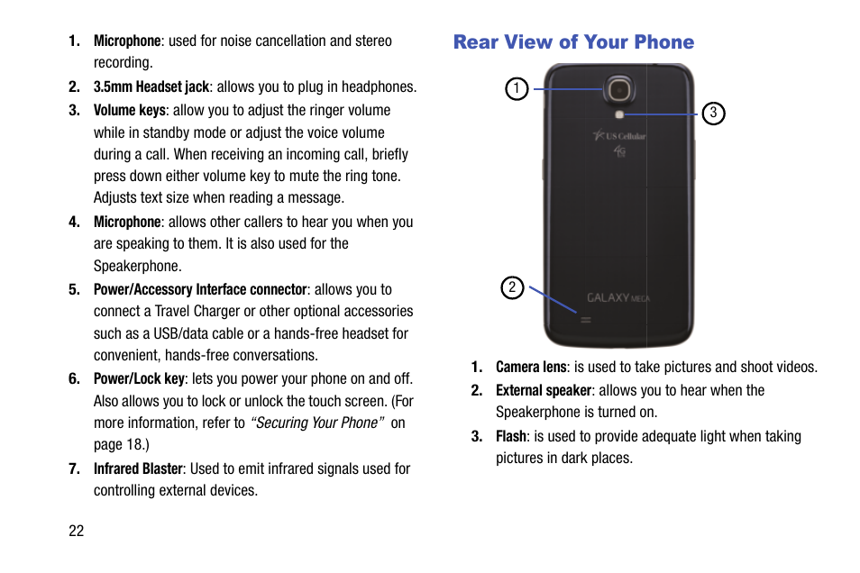 Rear view of your phone | Samsung SCH-R960ZKAUSC User Manual | Page 30 / 199
