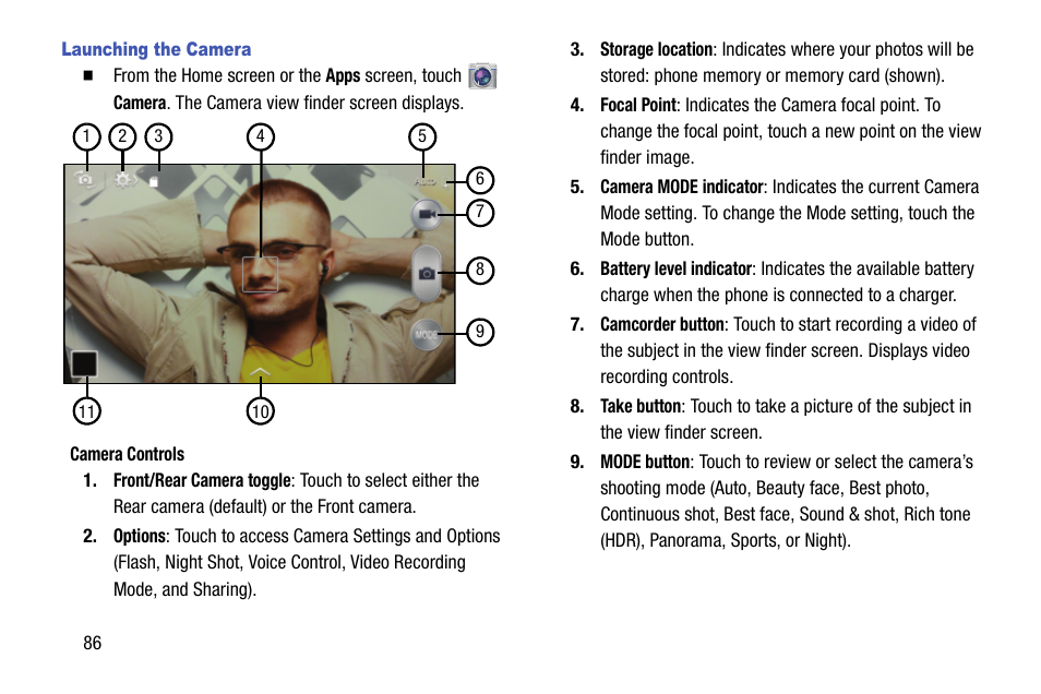 Launching the camera | Samsung SCH-R960ZKAUSC User Manual | Page 94 / 199