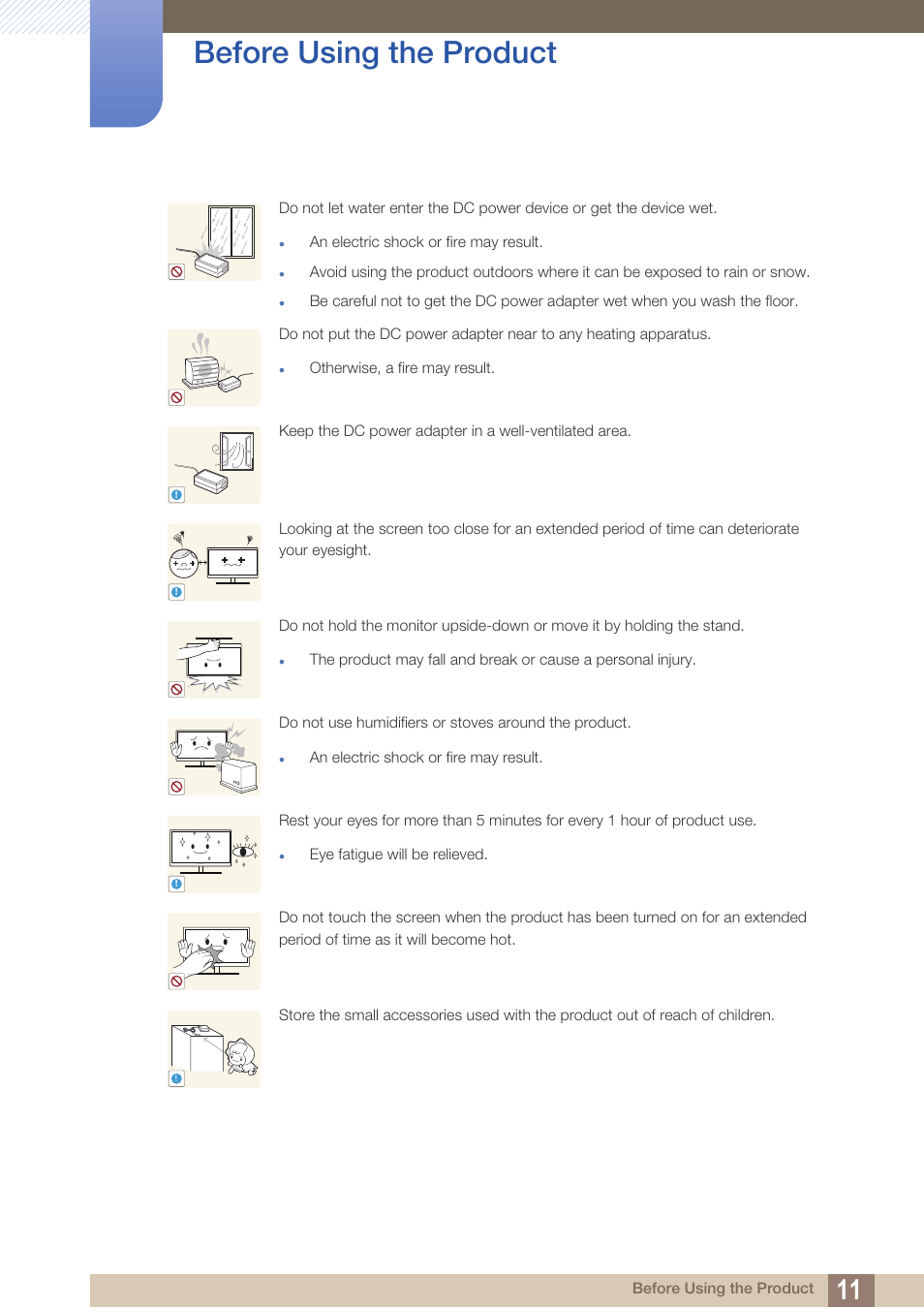 Before using the product | Samsung LC24A650XS-ZA User Manual | Page 11 / 112