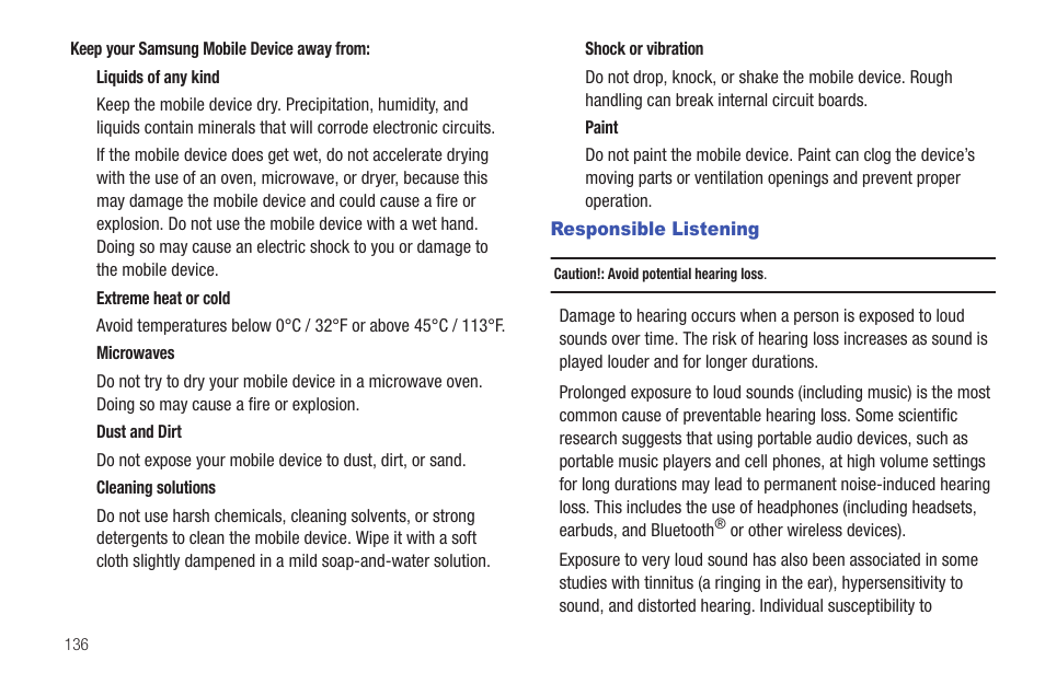 Responsible listening | Samsung YP-G1CWY-XAA User Manual | Page 140 / 176