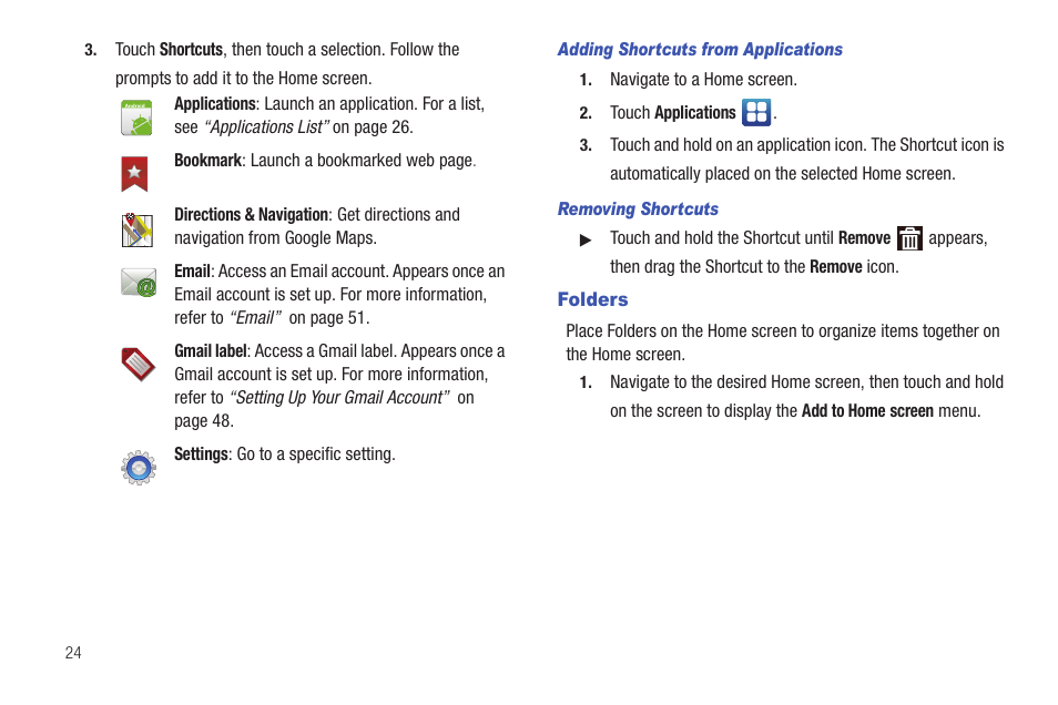 Folders | Samsung YP-G1CWY-XAA User Manual | Page 28 / 176