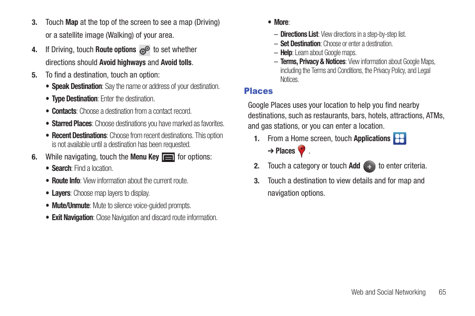 Places | Samsung YP-G1CWY-XAA User Manual | Page 69 / 176
