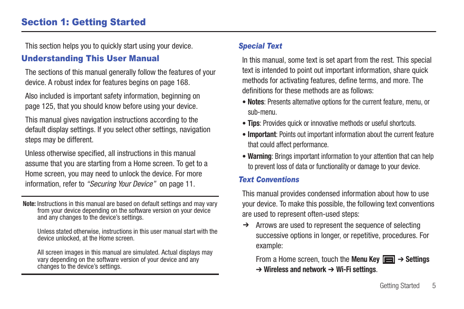 Section 1: getting started, Understanding this user manual | Samsung YP-G1CWY-XAA User Manual | Page 9 / 176