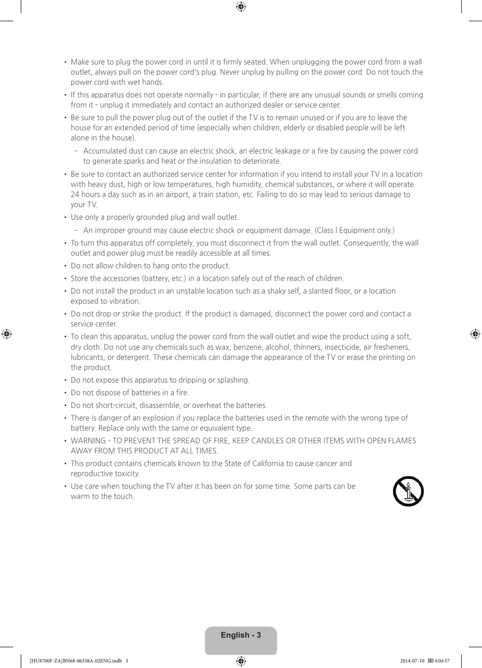 Samsung UN55HU8700FXZA User Manual | Page 3 / 39