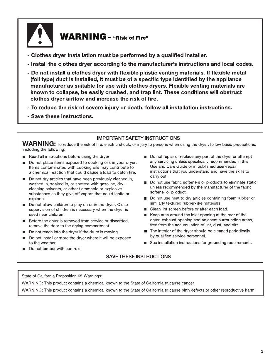 Amana W10233410A User Manual | Page 3 / 28