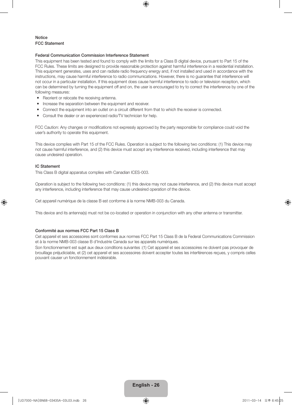 Samsung UN55D7000LFXZA User Manual | Page 26 / 76