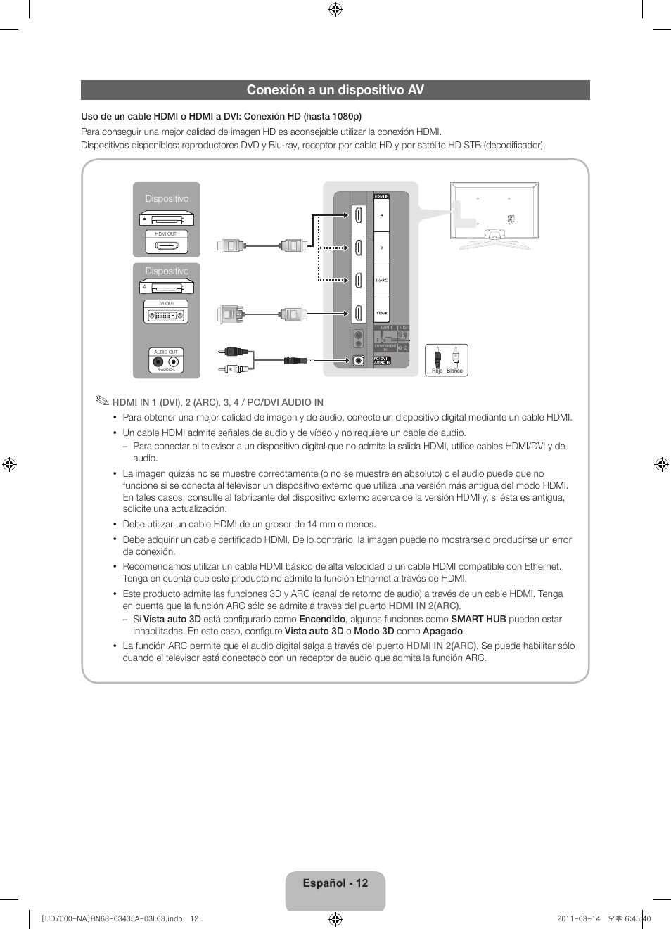 Conexión a un dispositivo av | Samsung UN55D7000LFXZA User Manual | Page 37 / 76
