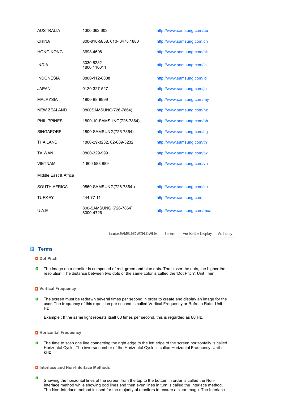 Terms | Samsung LS22UCNSF-XBG User Manual | Page 58 / 59