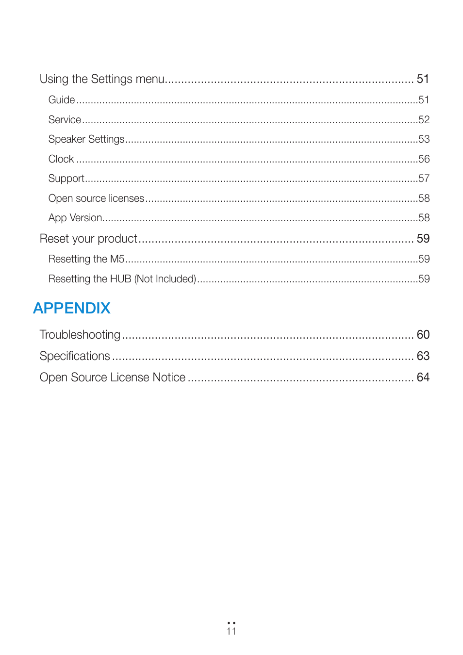 Appendix | Samsung WAM551-ZA User Manual | Page 11 / 79