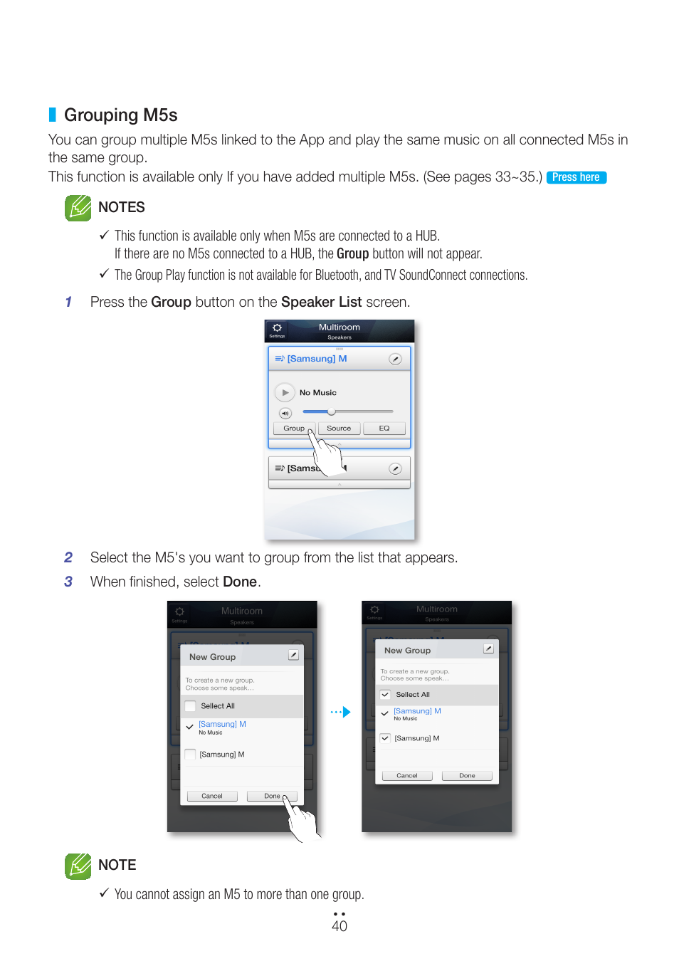 Grouping m5s | Samsung WAM551-ZA User Manual | Page 40 / 79