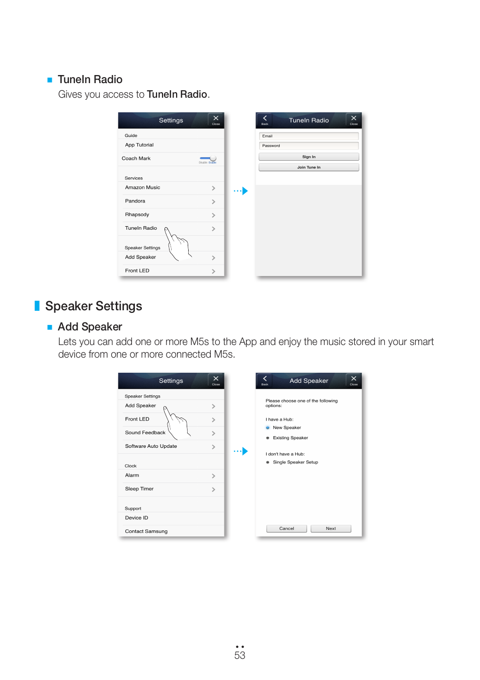 Speaker settings | Samsung WAM551-ZA User Manual | Page 53 / 79