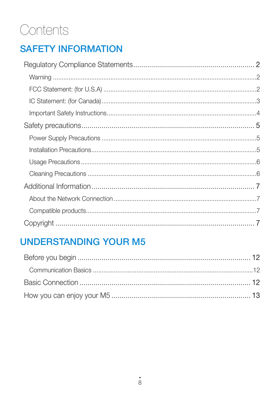 Samsung WAM551-ZA User Manual | Page 8 / 79