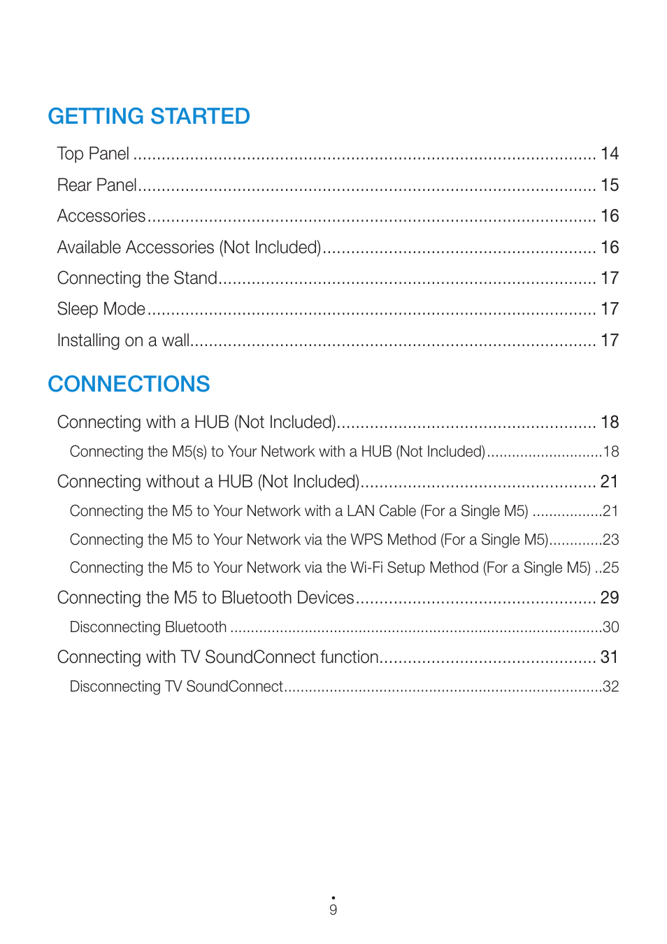 Getting started, Connections | Samsung WAM551-ZA User Manual | Page 9 / 79