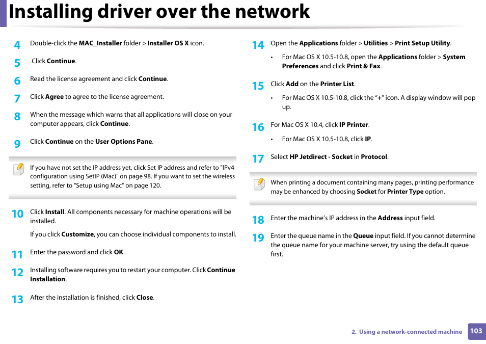 Installing driver over the network | Samsung CLP-365W-XAC User Manual | Page 103 / 224