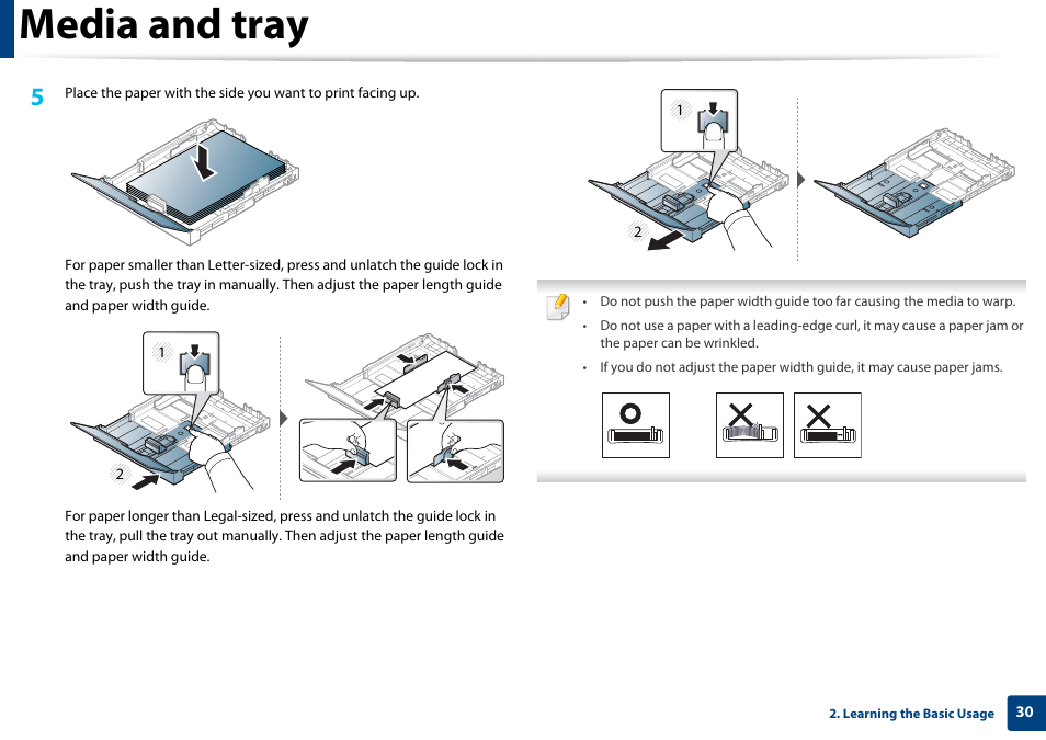 Media and tray | Samsung CLP-365W-XAC User Manual | Page 30 / 224