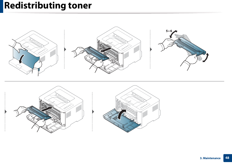 Redistributing toner | Samsung CLP-365W-XAC User Manual | Page 48 / 224