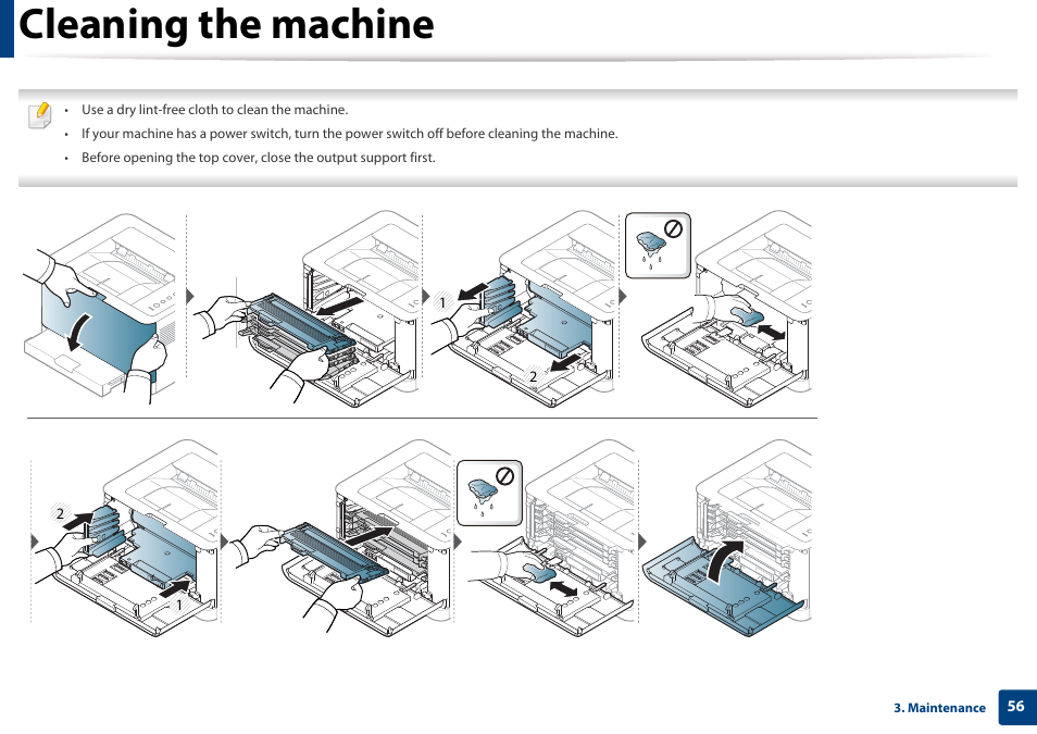 Cleaning the machine | Samsung CLP-365W-XAC User Manual | Page 56 / 224