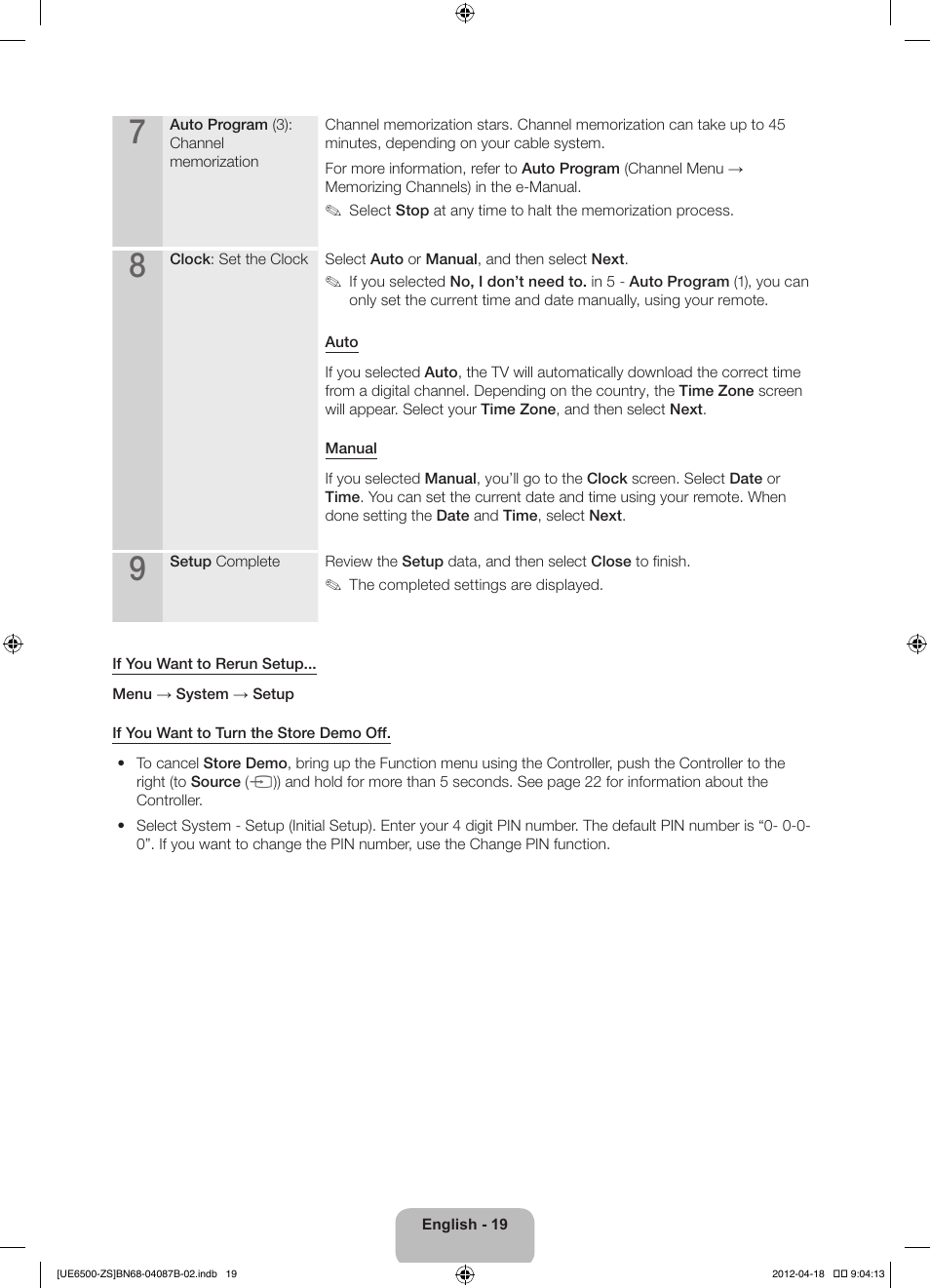 Samsung UN46ES6500GXZE User Manual | Page 19 / 69