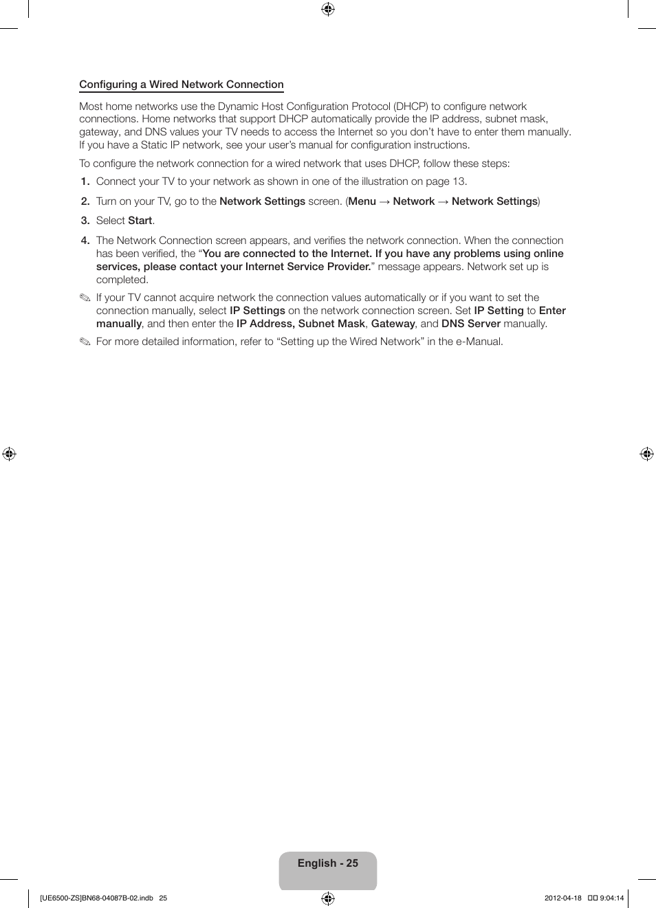 Samsung UN46ES6500GXZE User Manual | Page 25 / 69