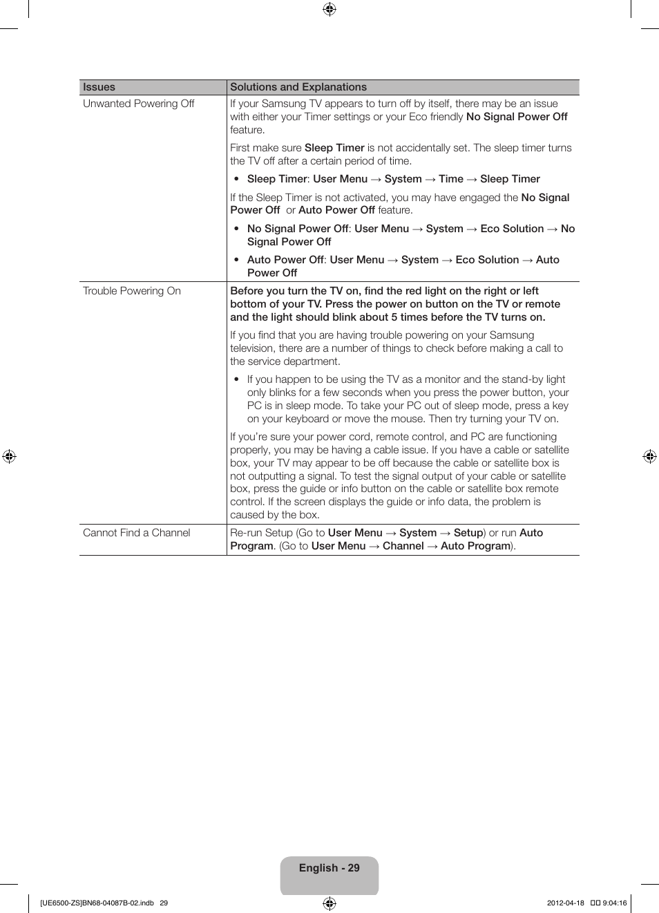 Samsung UN46ES6500GXZE User Manual | Page 29 / 69