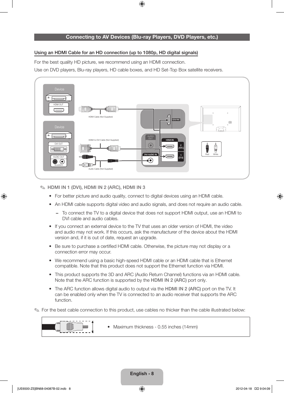 Samsung UN46ES6500GXZE User Manual | Page 8 / 69