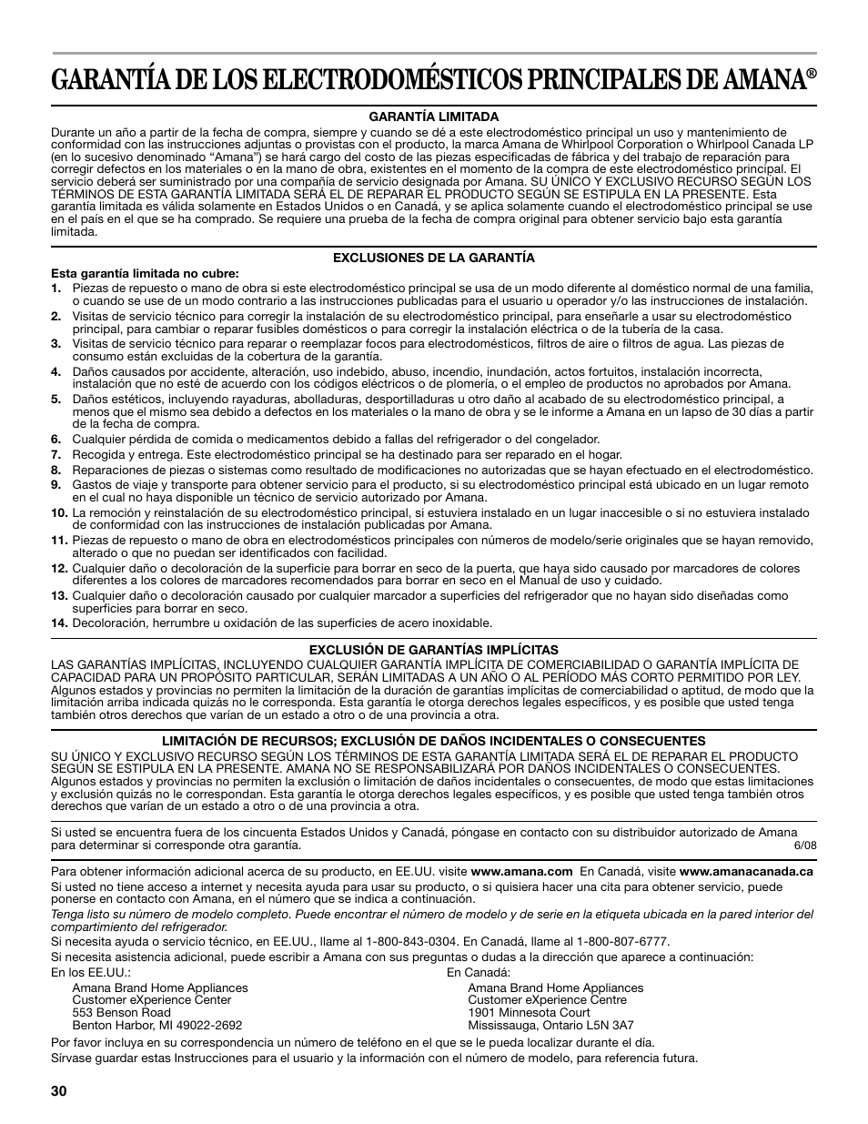 Amana W10211609A User Manual | Page 30 / 48