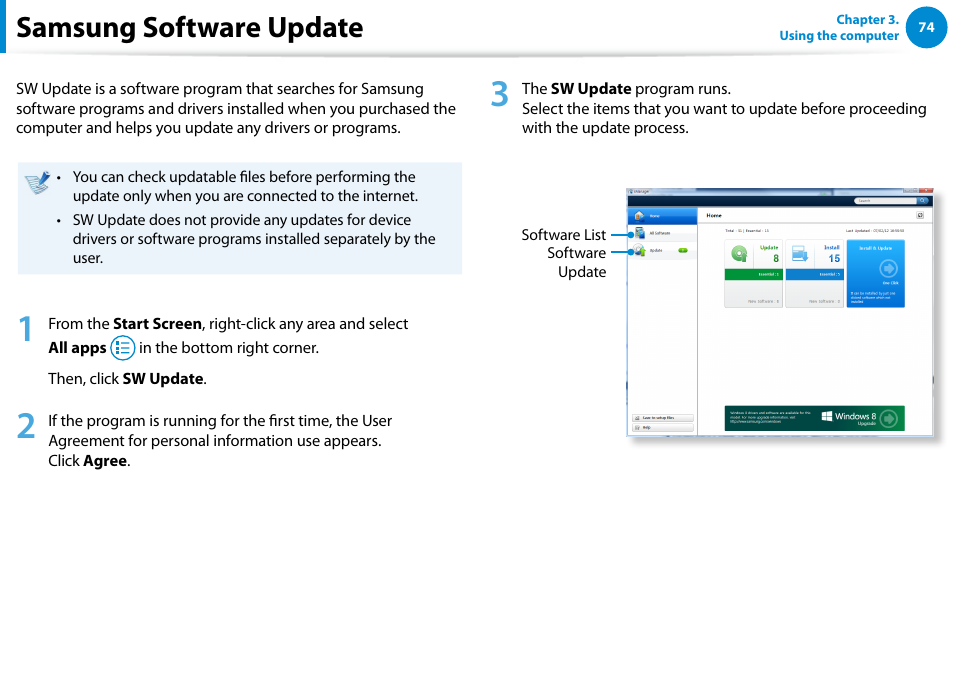 Samsung software update | Samsung DP300A2A-A01US User Manual | Page 75 / 126