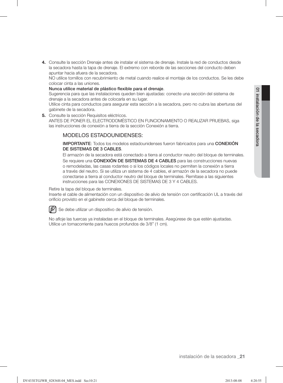 Modelos estadounidenses | Samsung DV433ETGJWR-A1 User Manual | Page 117 / 144
