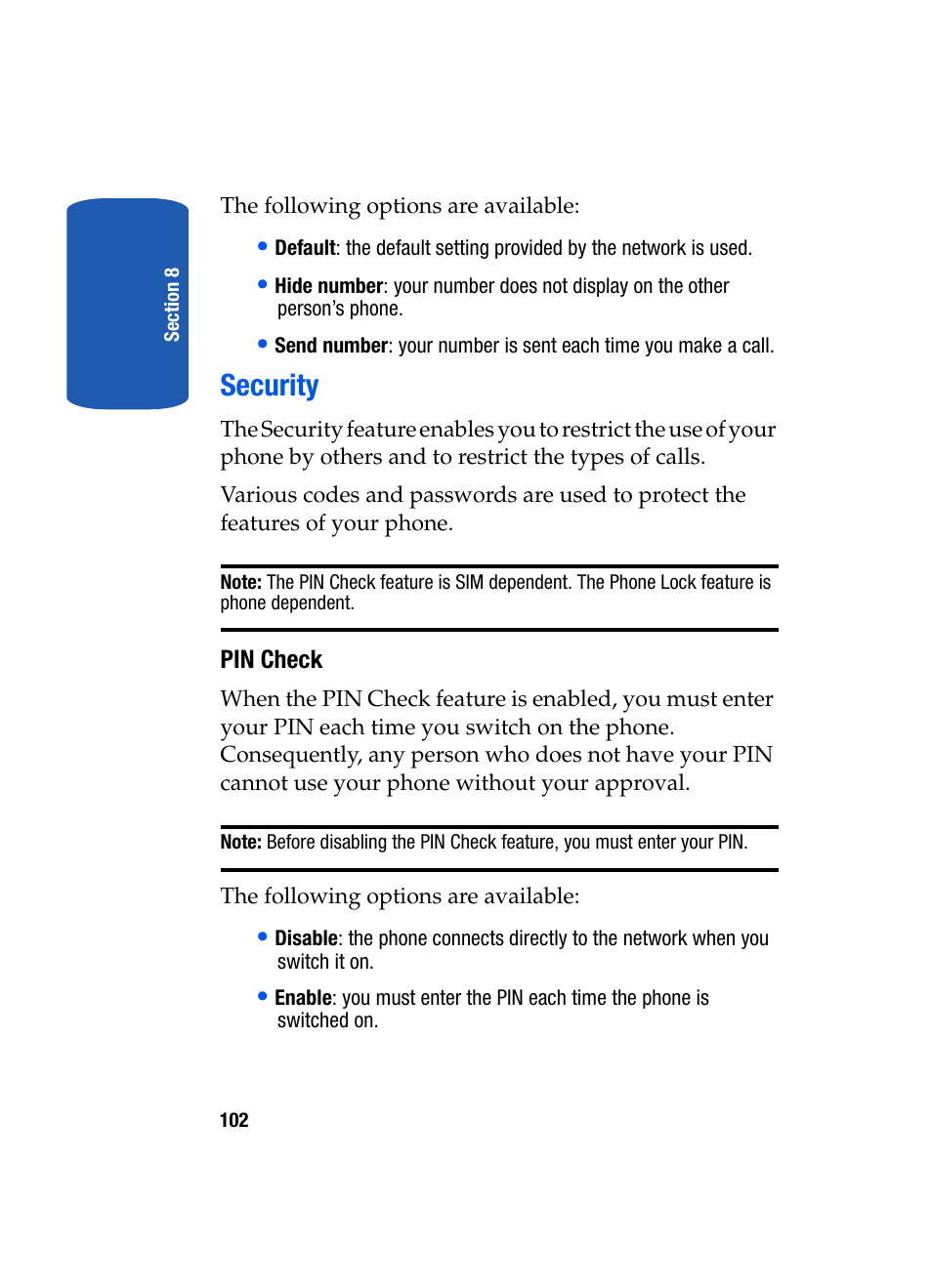 Security | Samsung SGH-T319NBBTMB User Manual | Page 106 / 182