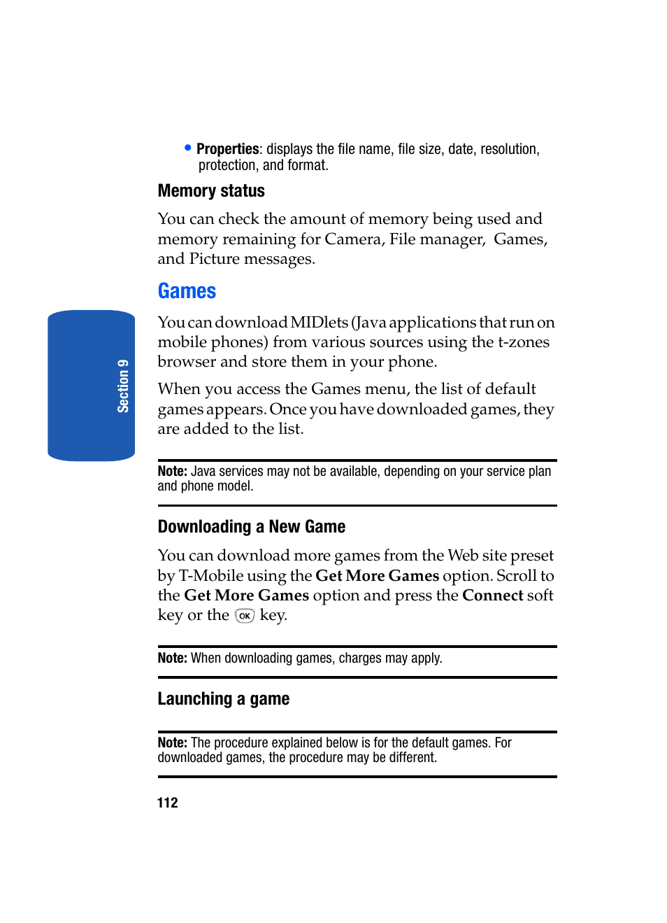 Games | Samsung SGH-T319NBBTMB User Manual | Page 116 / 182