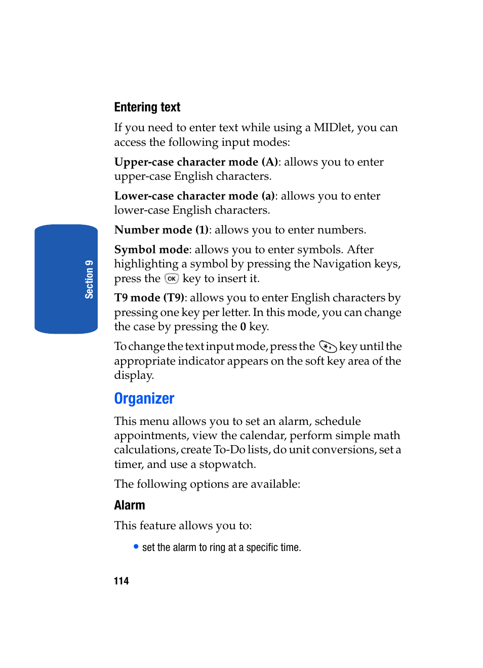 Organizer | Samsung SGH-T319NBBTMB User Manual | Page 118 / 182