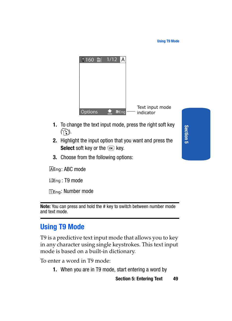 Using t9 mode | Samsung SGH-T319NBBTMB User Manual | Page 53 / 182