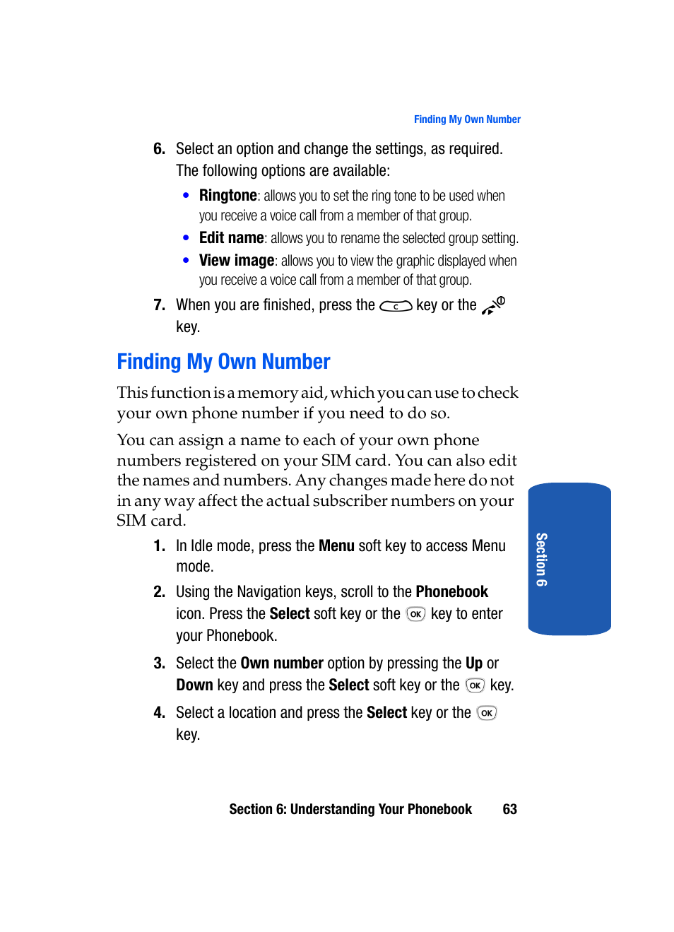 Finding my own number | Samsung SGH-T319NBBTMB User Manual | Page 67 / 182