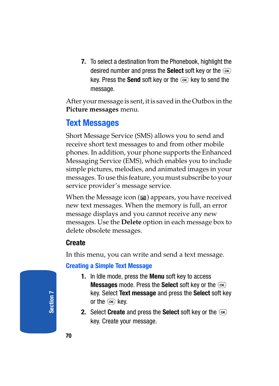 Text messages | Samsung SGH-T319NBBTMB User Manual | Page 74 / 182